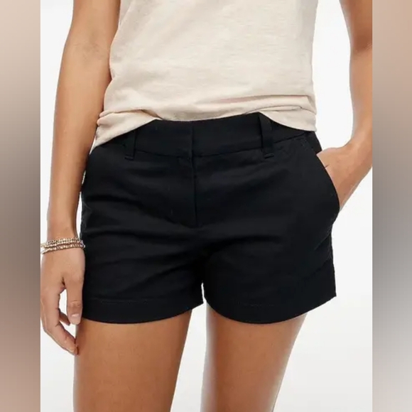 J. Crew Navy Black Mid Rise Broken-In Shorts 100% Cotton Womens Size 4 Preppy - Picture 8 of 8